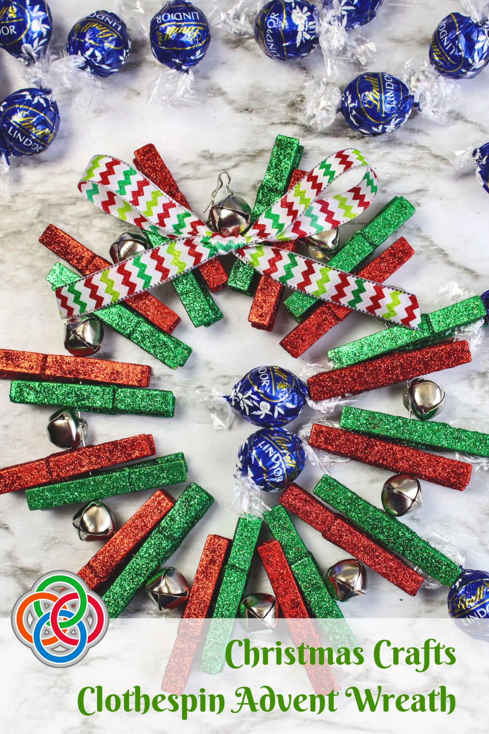 Clothespin wreath with text banner