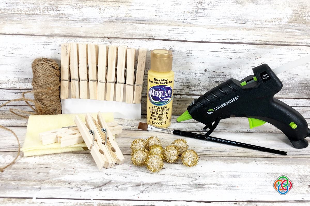 Craft materials for making clothespin stars