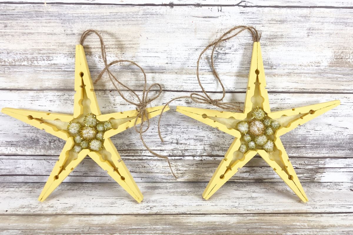 Wooden star ornaments 