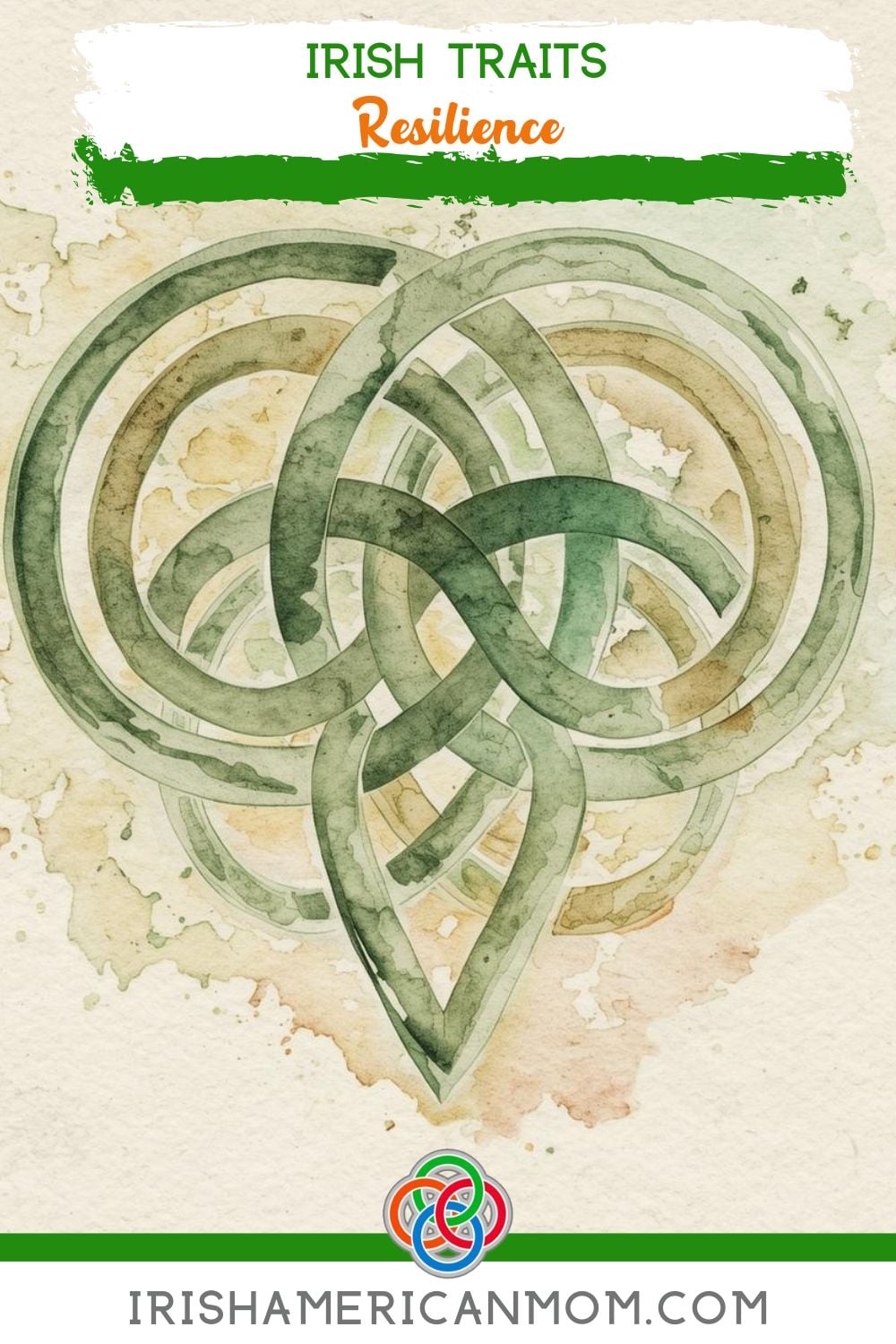 Celtic knot symbol with text banners