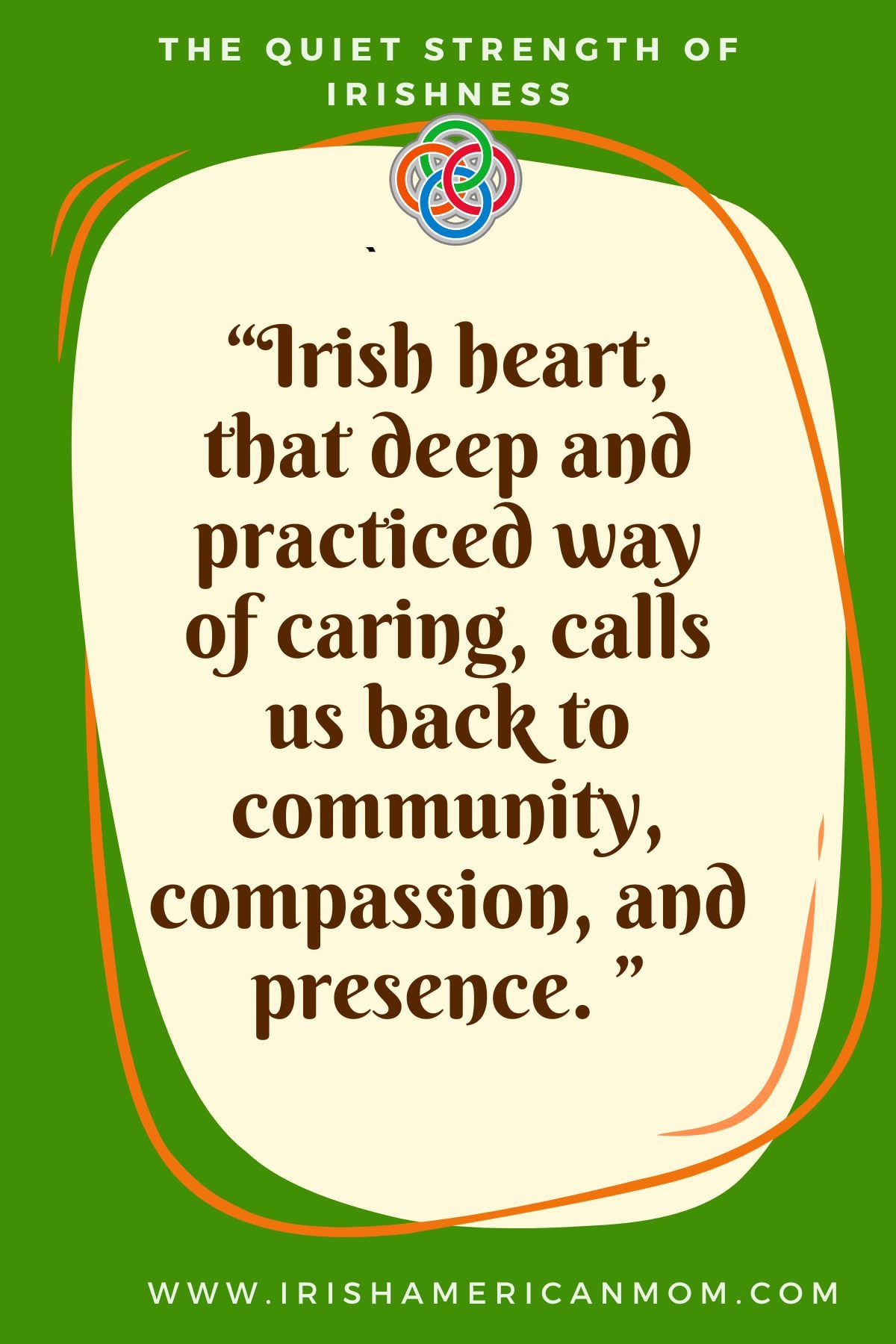 Text graphic with Celtic symbol