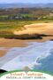Wide sandy beach and blue Atlantic waves at Knockalla in County Donegal, Ireland, with rolling green hills, scattered houses, and patchwork countryside in the background.