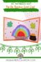 Pinterest graphic titled “St. Patrick’s Day Pop Up Rainbow Card Craft” showing a handmade card with a 3D rainbow, shamrocks, and a pot of gold, decorated with green shamrock garland and IrishAmericanMom.com branding.