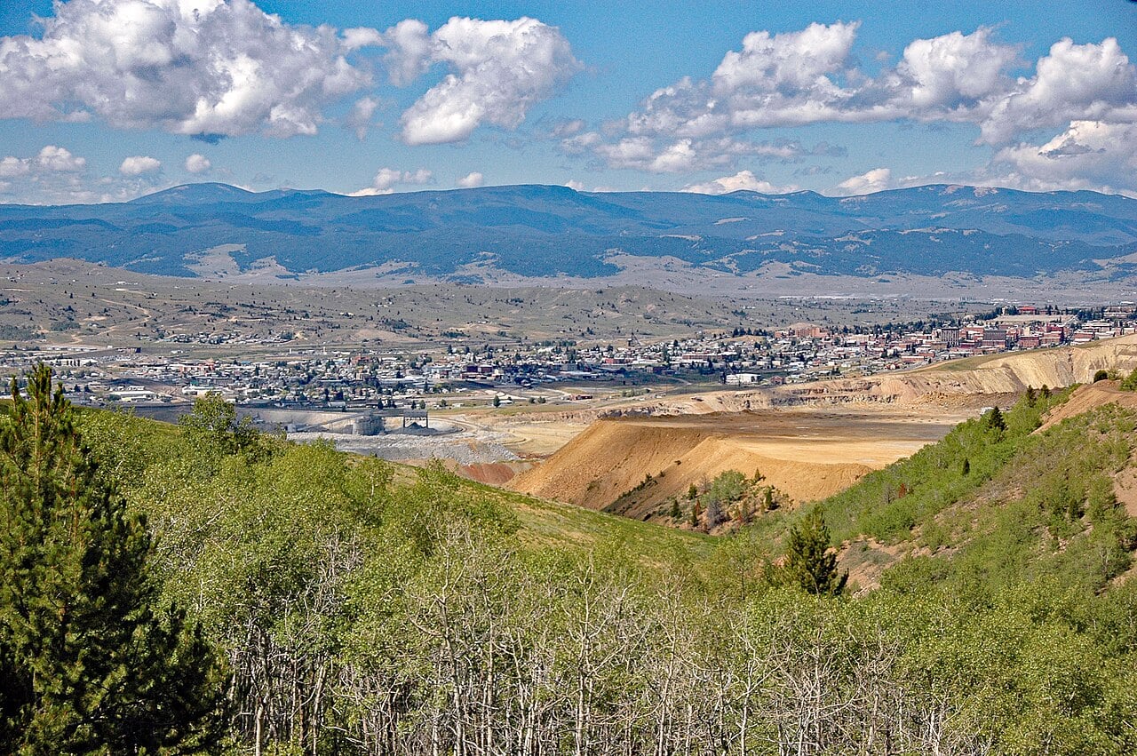 City in a mountain valley