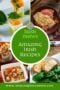 Pinterest graphic collage featuring Irish dishes including melon and cheese appetizer bites, ham with creamy sauce, hearty Irish soup with vegetables and bacon, and roasted pork served with greens, with text reading “Amazing Irish Recipes – Irish Dishes.”