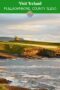 Atlantic waves along the rocky coastline of Mullaghmore in County Sligo, Ireland, with Classiebawn Castle visible on a grassy headland in the distance.