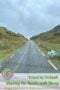 Sheep walking along a narrow mountain road in rural Ireland with green hills and cloudy sky, labeled “Travel in Ireland Sharing the Roads with Sheep.”